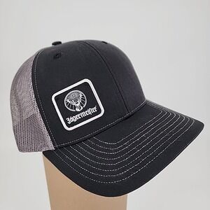 Jagermeister Snapback Hat / Baseball Cap Grey/ Black Embroidered Deer Logo Patch